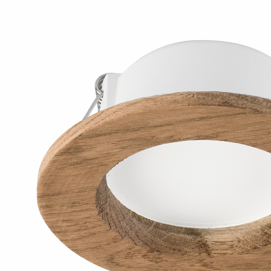 LED Podhľadové svietidlo WOODY SPOT LED/5,5W/230V 4000K orech ø 10 cm