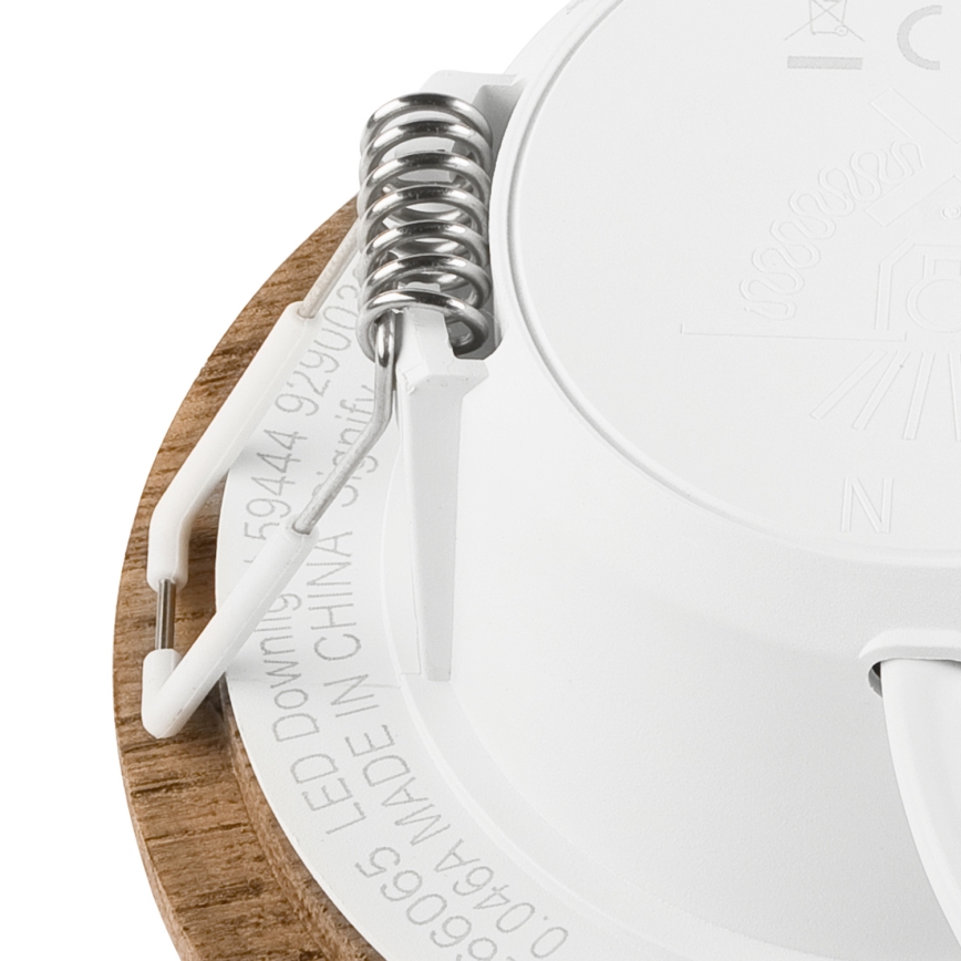 LED Podhľadové svietidlo WOODY SPOT LED/5,5W/230V 4000K orech ø 10 cm