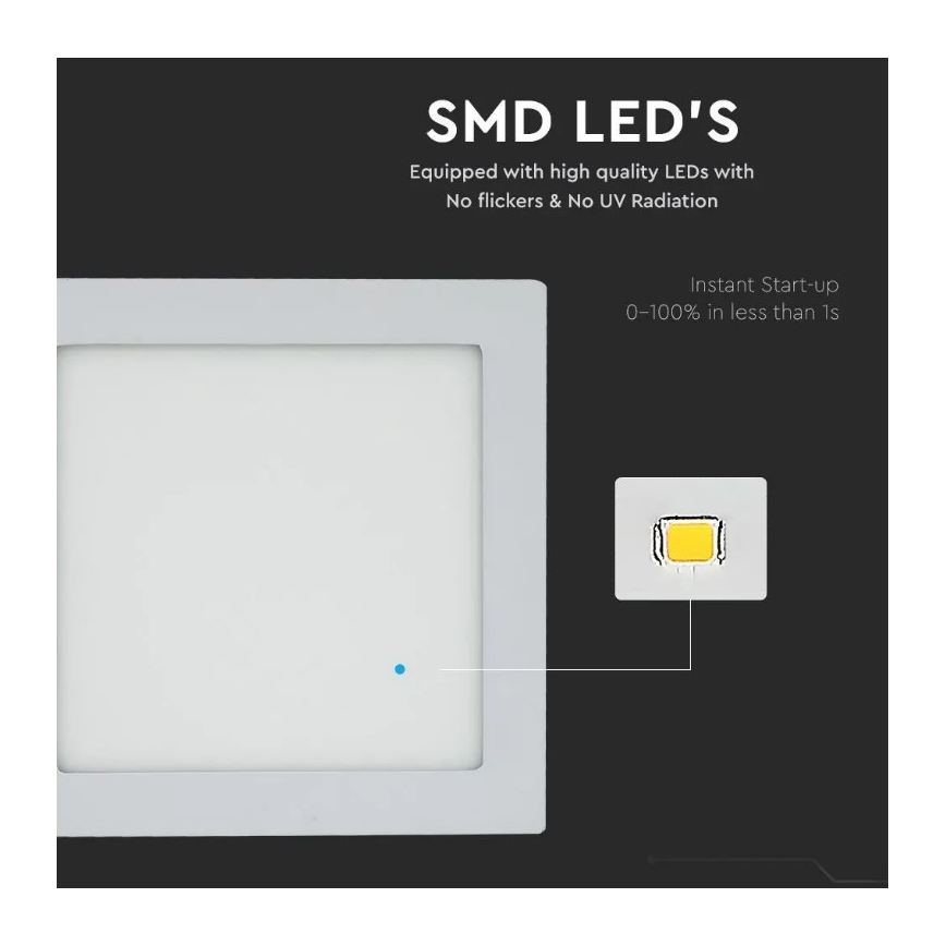 LED Podhľadový panel LED/18W/230V 3000K čtvercový