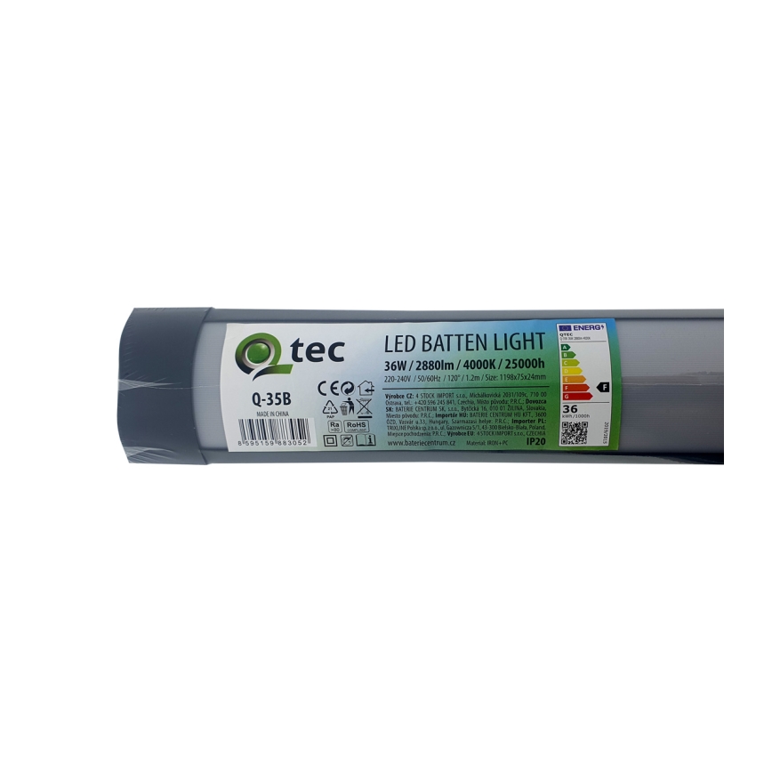 LED Podlinkové svietidlo QTEC LED/36W/230V 120 cm čierna