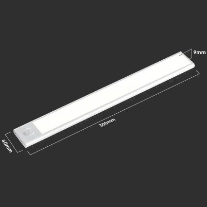 LED Podlinkové svietidlo so senzorom LED/1,5W/5V 1500 mAh 4000K