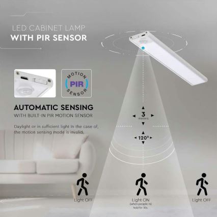 LED Podlinkové svietidlo so senzorom LED/1,5W/5V 3000K 1500 mAh
