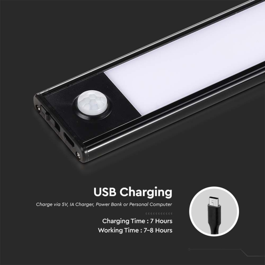 LED Podlinkové svietidlo so senzorom LED/2,5W/5V 4000K 3000 mAh