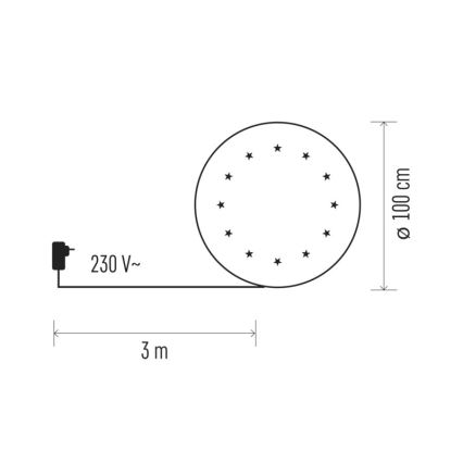 LED Podložka pod vianočný stromček 12xLED/1,2W/230V