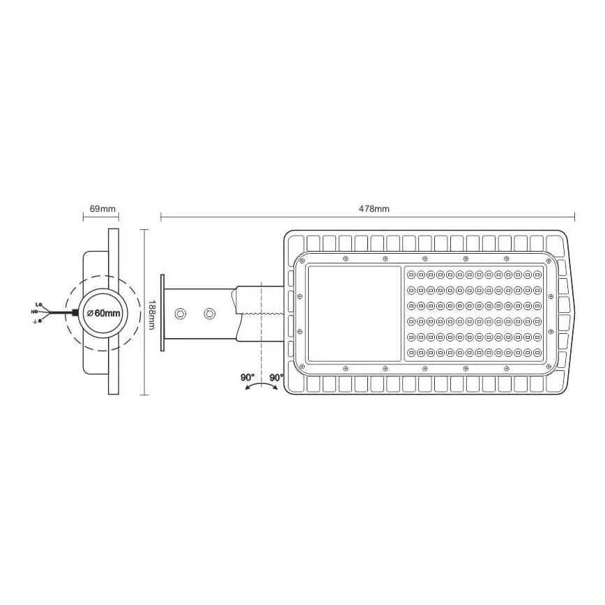 LED Pouličná lampa LED/30W/230V 5000K IP65