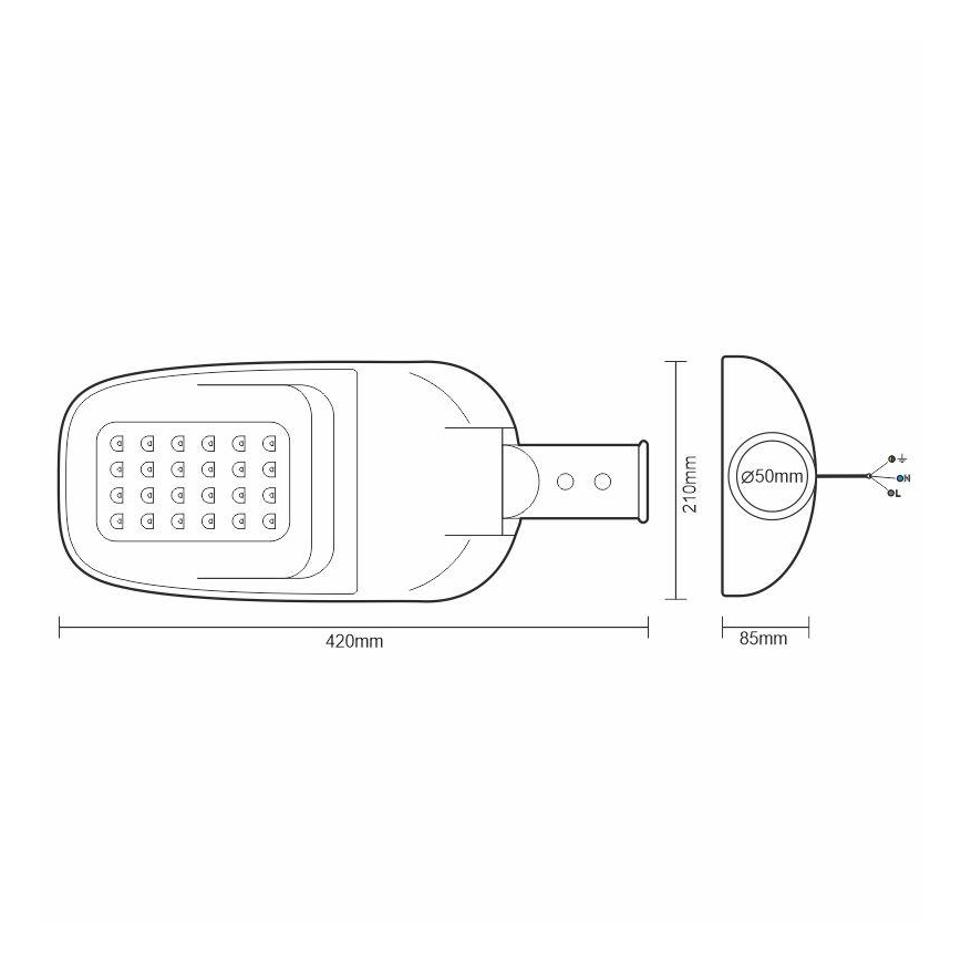 LED Pouličná lampa LED/40W/230V 5000K IP65