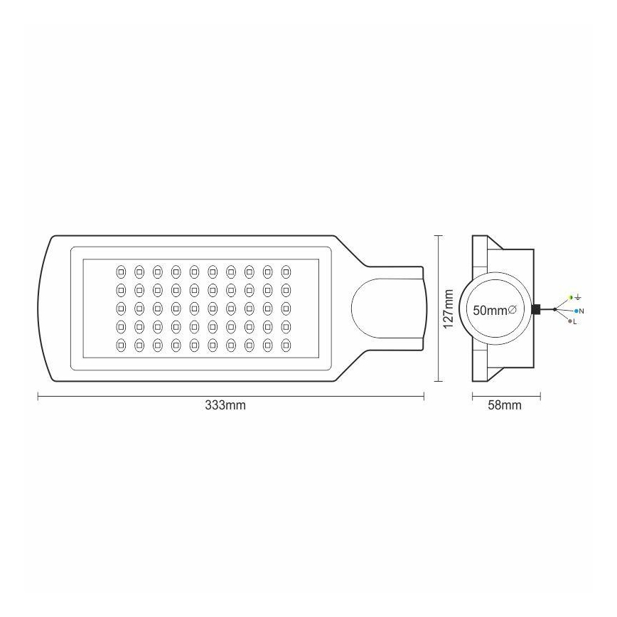 LED Pouličná lampa LED/50W/170-400V 4000K IP65