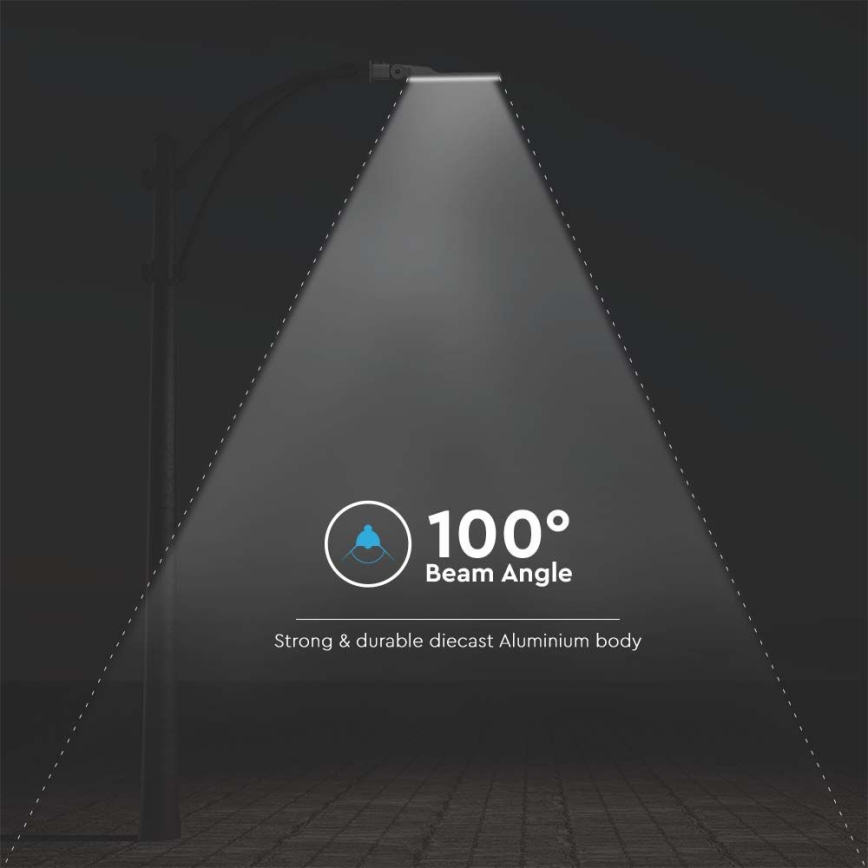 LED Pouličná lampa so senzorom SAMSUNG CHIP LED/50W/230V 6500K IP65