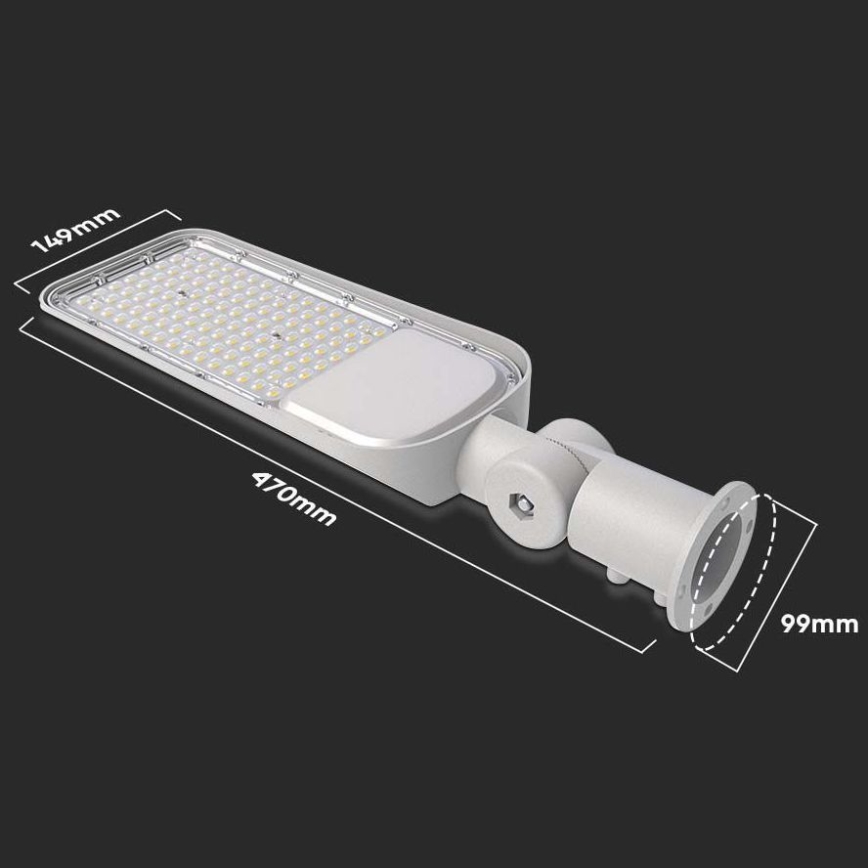 LED Pouličná lampa so senzorom SAMSUNG CHIP LED/50W/230V 6500K IP65