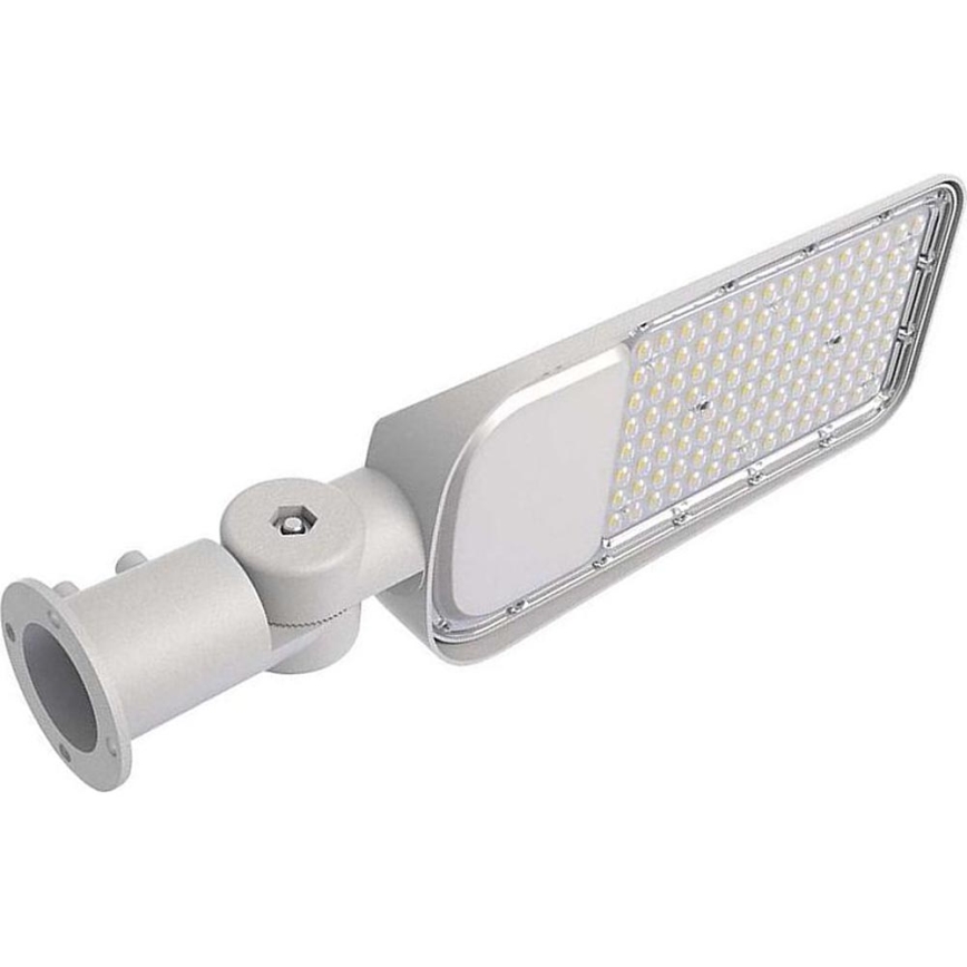 LED pouličné svietidlo je pripevnené na stĺp pomocou objímky. Svietidlo obsahuje množstvo malých LED diód usporiadaných do mriežky, ktoré svietia. Je svetlosivé a obdĺžnikového tvaru.