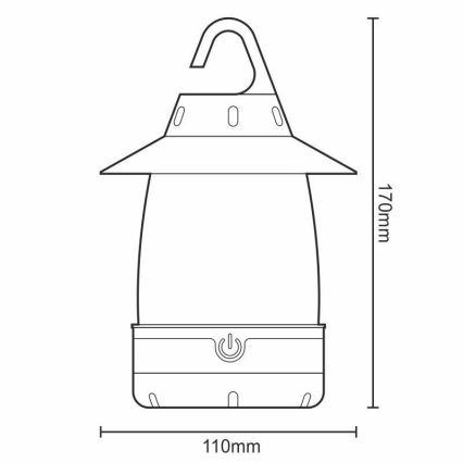 LED Prenosná lampa 3xLED/4xAA IPX4