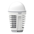 LED Prenosná nabíhacia lampa s lapačom hmyzu LED/5W/1800 mAh IPX4 biela/šedá