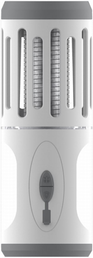 LED Prenosná nabíhacia lampa s lapačom hmyzu LED/6W/1800 mAh IPX4 biela/šedá