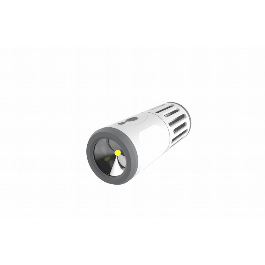 LED Prenosná nabíhacia lampa s lapačom hmyzu LED/6W/1800 mAh IPX4 biela/šedá