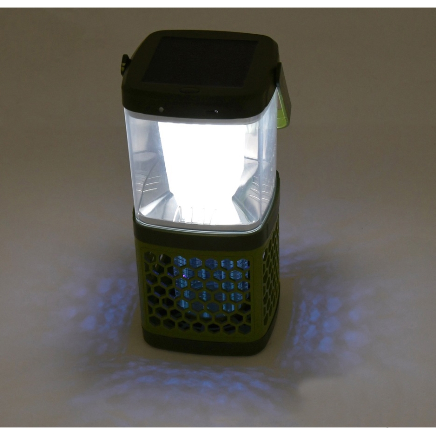 LED Prenosná nabíjacia lampa s lapačom hmyzu LED/3W/1800 mAh zelená