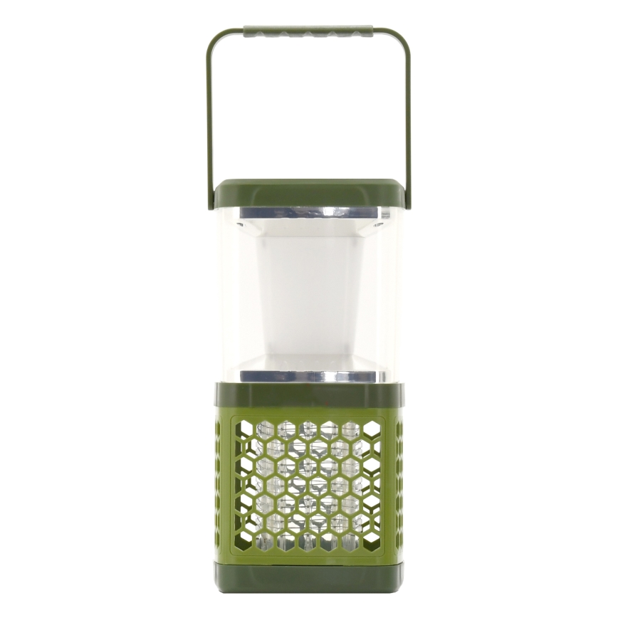 LED Prenosná nabíjacia lampa s lapačom hmyzu LED/3W/1800 mAh zelená