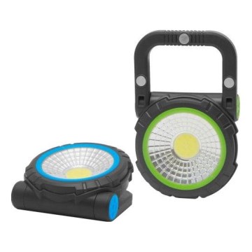 LED Prenosný mini reflektor LED/3W/3xAAA zelená/modrá