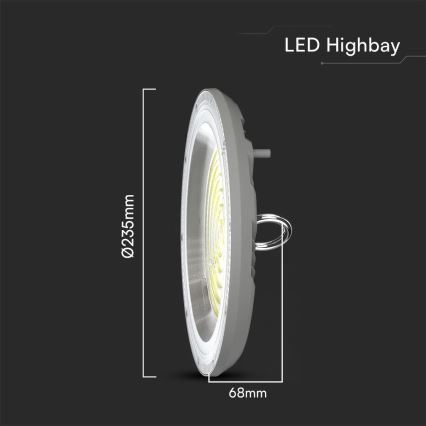 LED Priemyselné svietidlo High Bay LED/100W/230V 3000/4000/6500K IP65 ø 23,5 cm