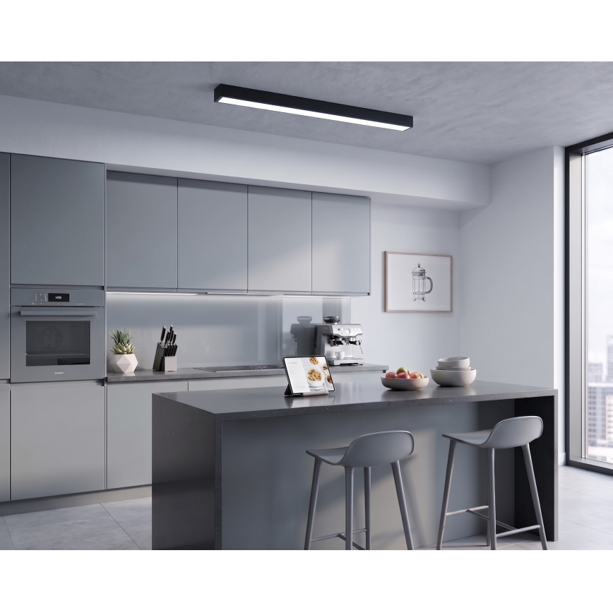 LED prisadené svietidlo/luster na lanku LED/44W/230V 6000K 120 cm čierna