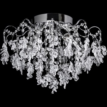 LED Prisadený luster 5xE27/60W/230V + 5xLED/3W pr. 50 cm lesklý chróm