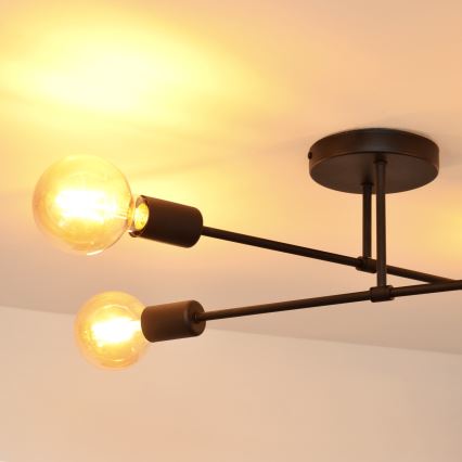 LED Prisadený luster CAMBRIDGE 4xE27/8W/230V čierna