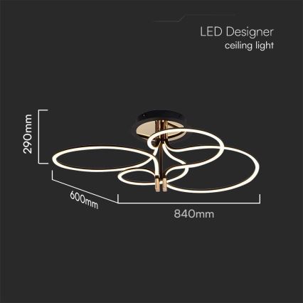 LED Prisadený luster LED/36W/230V 3000K