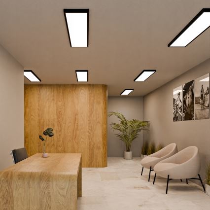 LED prisadený panel LED/60W/230V 30x120 cm čierny