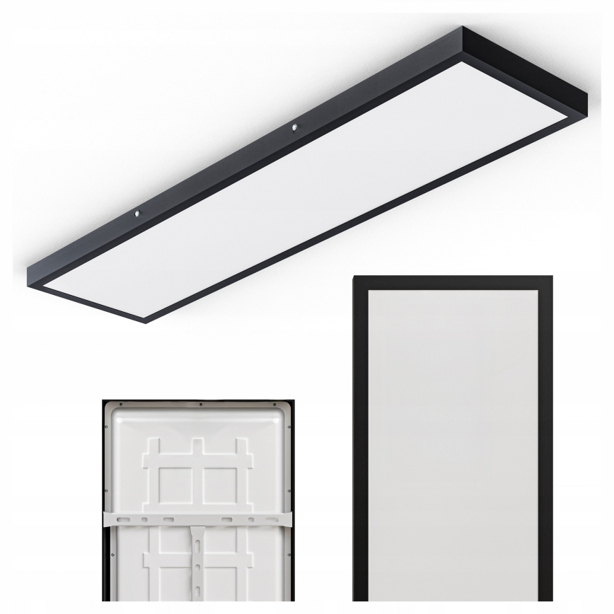 LED prisadený panel LED/60W/230V 30x120 cm čierny