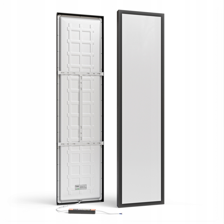 LED prisadený panel LED/60W/230V 30x120 cm čierny