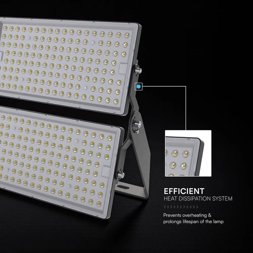 LED reflektor 500 W/230 V, 4000 K, IP65, šedý