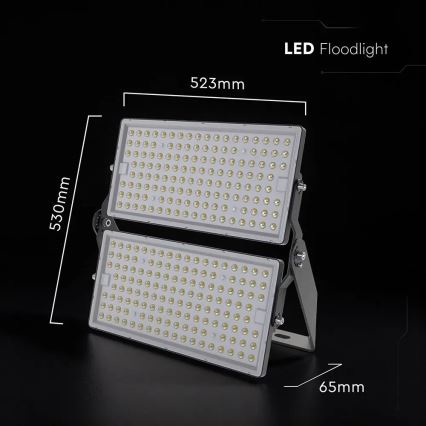 LED reflektor 500 W/230 V, 4000 K, IP65, šedý