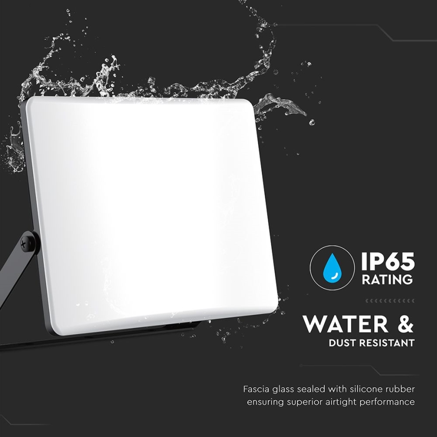 LED Reflektor LED/100W/230V 3000/4000/6500K IP65 čierna