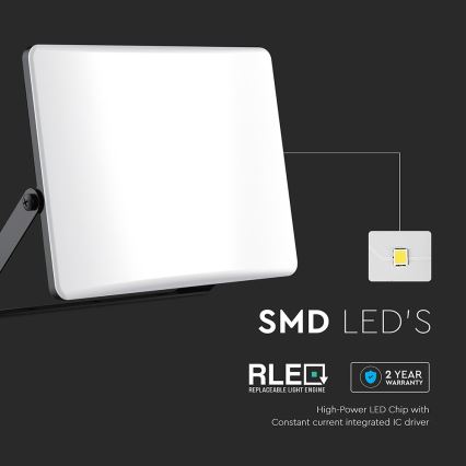 LED Reflektor LED/100W/230V 3000/4000/6500K IP65 čierna