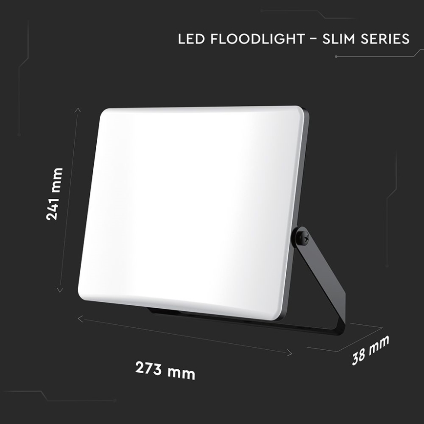 LED Reflektor LED/100W/230V 3000/4000/6500K IP65 čierna