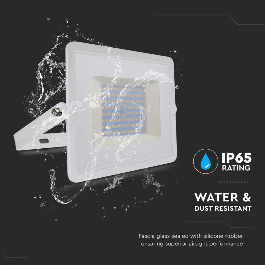 LED Reflektor LED/100W/230V 4000K IP65 biela