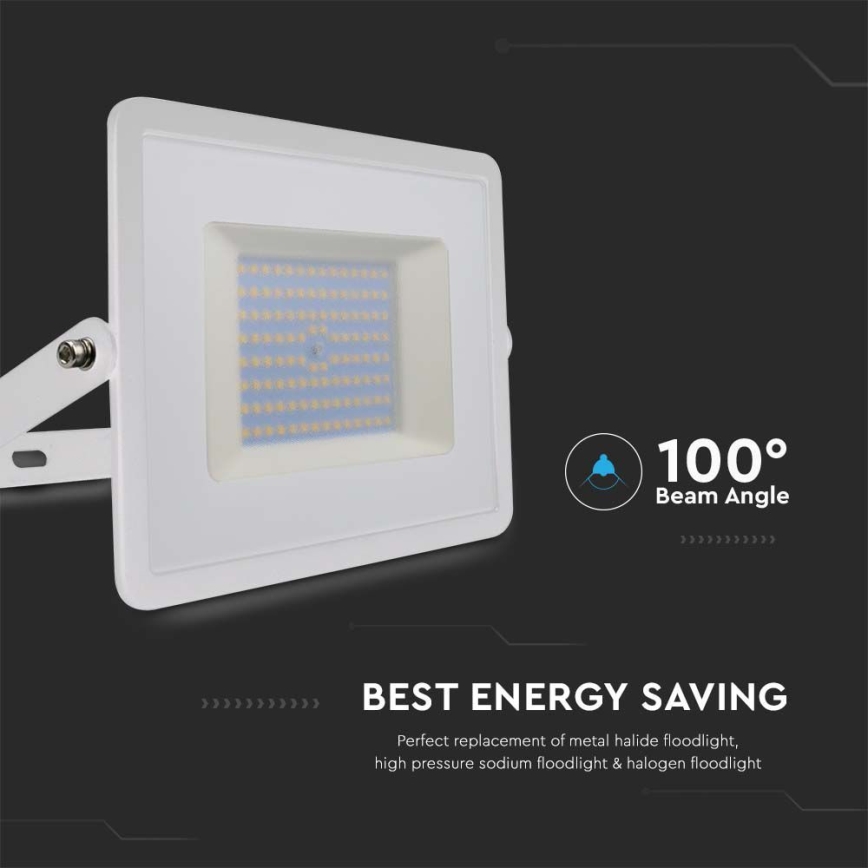 LED Reflektor LED/100W/230V 4000K IP65 biela