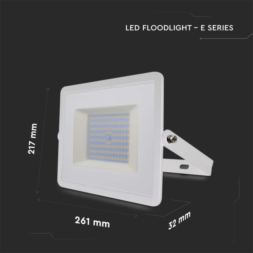 LED Reflektor LED/100W/230V 4000K IP65 biela