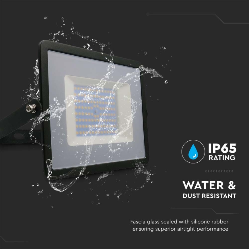 LED Reflektor LED/100W/230V 4000K IP65 čierna
