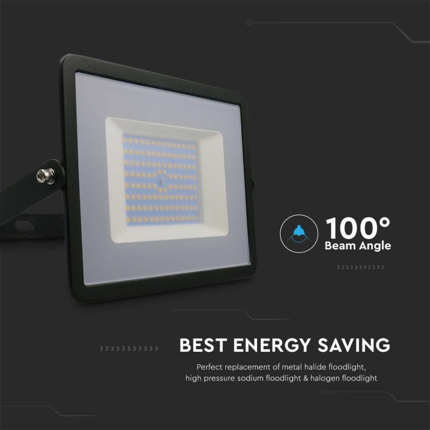 LED Reflektor LED/100W/230V 4000K IP65 čierna