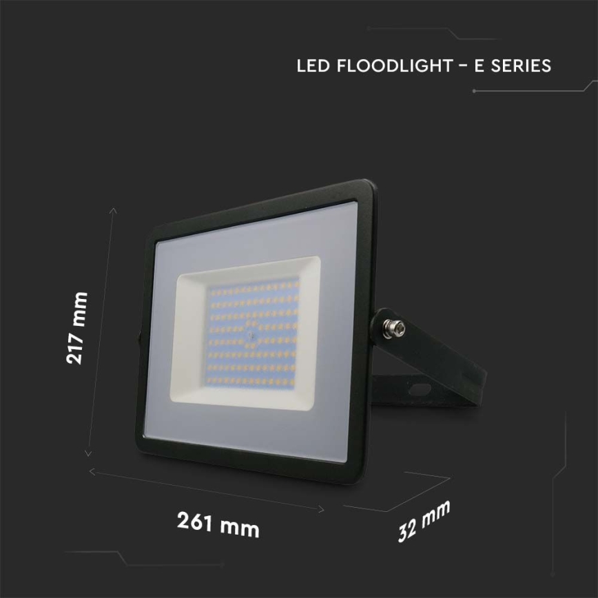 LED Reflektor LED/100W/230V 4000K IP65 čierna