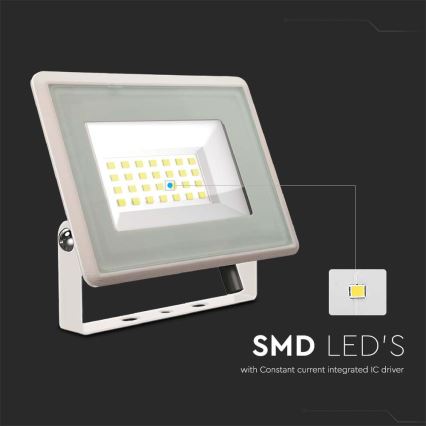 LED Reflektor LED/20W/230V 3000K IP65 biela