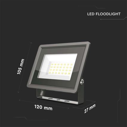 LED Reflektor LED/20W/230V 6500K IP65 čierna