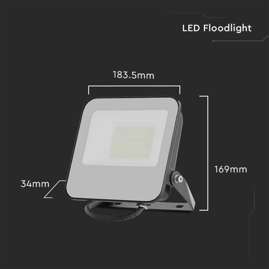 LED Reflektor LED/50W/230V 4000K IP65 čierna