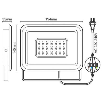 LED Reflektor LED/50W/230V 4000K IP65