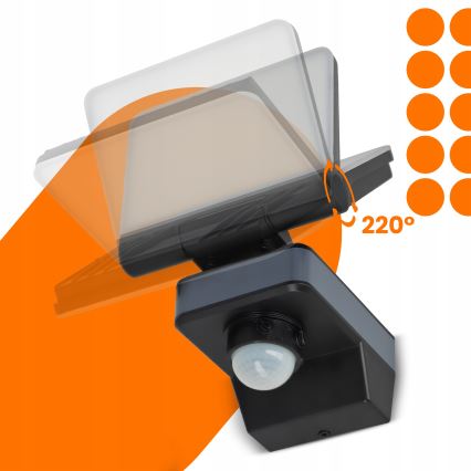 LED reflektor s pohybovým a súmrakovým senzorom LED/24W/230V 4200K IP54 čierna