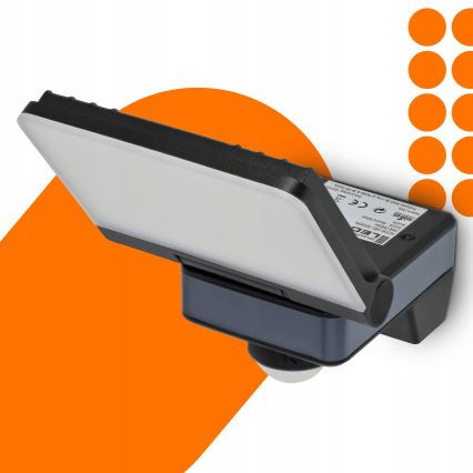 LED reflektor s pohybovým a súmrakovým senzorom LED/24W/230V 4200K IP54 čierna