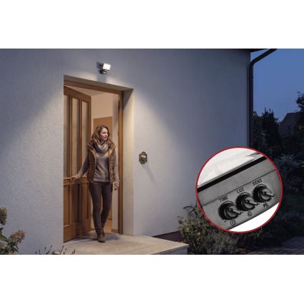 LED reflektor s pohybovým a súmrakovým senzorom TAMBO EVO LED/10W/230V 4000K IP44 čierny