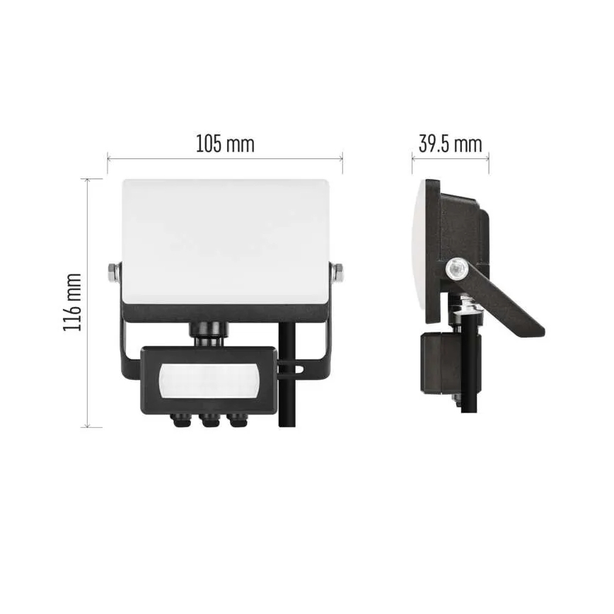LED reflektor s pohybovým a súmrakovým senzorom TAMBO EVO LED/10W/230V 4000K IP44 čierny