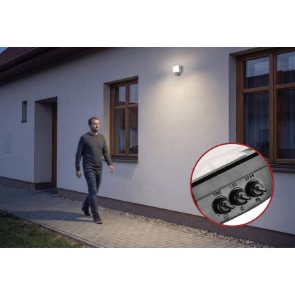 LED reflektor s pohybovým a súmrakovým senzorom TAMBO EVO LED/20W/230V 4000K IP44 čierna