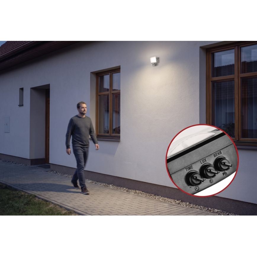 LED reflektor s pohybovým a súmrakovým senzorom TAMBO EVO LED/20W/230V 4000K IP44 čierna